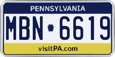 PA license plate MBN6619