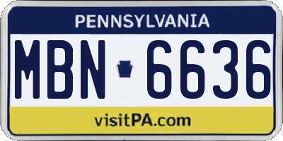 PA license plate MBN6636