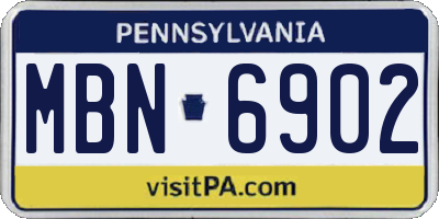 PA license plate MBN6902