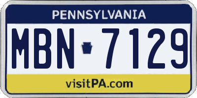 PA license plate MBN7129