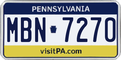PA license plate MBN7270
