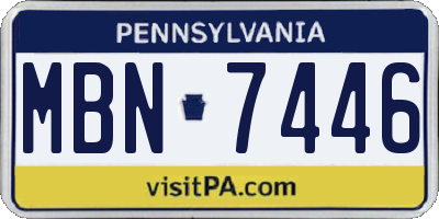 PA license plate MBN7446