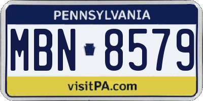 PA license plate MBN8579