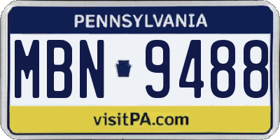 PA license plate MBN9488