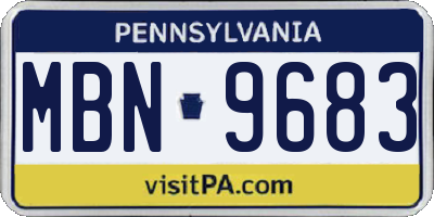 PA license plate MBN9683