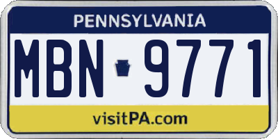 PA license plate MBN9771