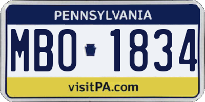 PA license plate MBO1834