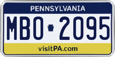 PA license plate MBO2095