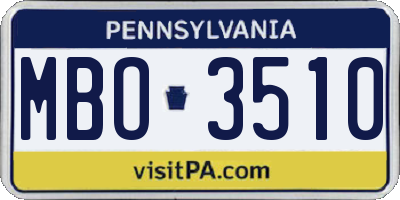 PA license plate MBO3510