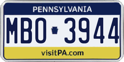 PA license plate MBO3944