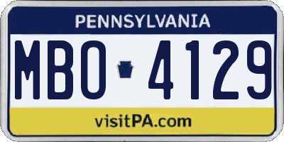 PA license plate MBO4129
