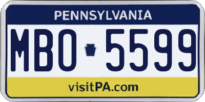 PA license plate MBO5599