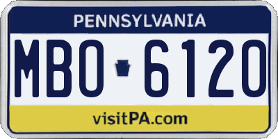 PA license plate MBO6120