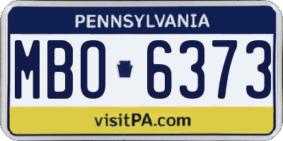 PA license plate MBO6373