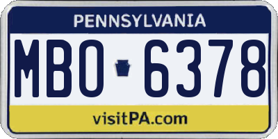 PA license plate MBO6378