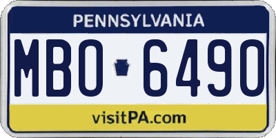 PA license plate MBO6490