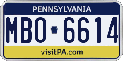 PA license plate MBO6614
