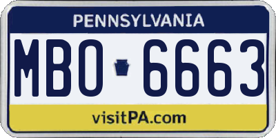 PA license plate MBO6663