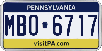 PA license plate MBO6717