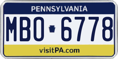 PA license plate MBO6778
