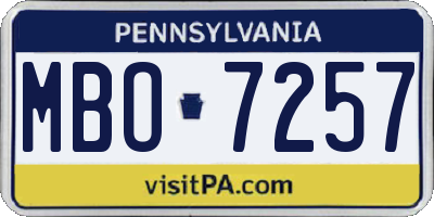 PA license plate MBO7257