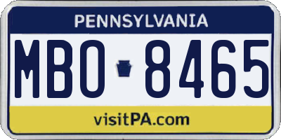 PA license plate MBO8465