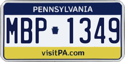PA license plate MBP1349