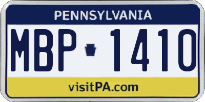 PA license plate MBP1410