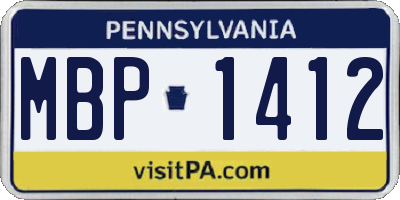 PA license plate MBP1412
