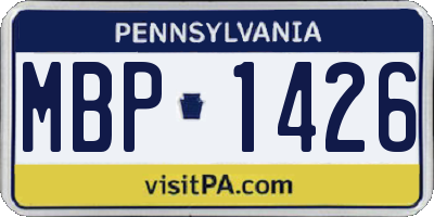 PA license plate MBP1426