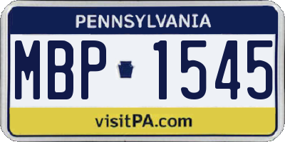 PA license plate MBP1545