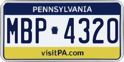 PA license plate MBP4320