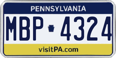 PA license plate MBP4324