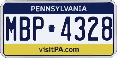 PA license plate MBP4328