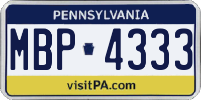 PA license plate MBP4333