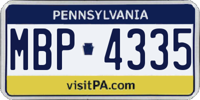 PA license plate MBP4335