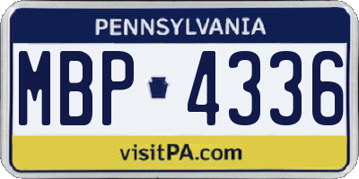 PA license plate MBP4336