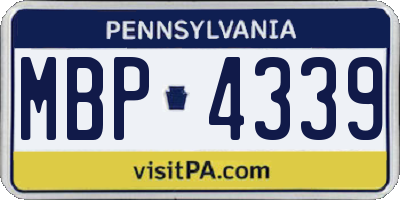 PA license plate MBP4339