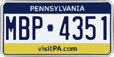 PA license plate MBP4351