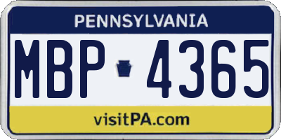 PA license plate MBP4365
