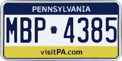PA license plate MBP4385