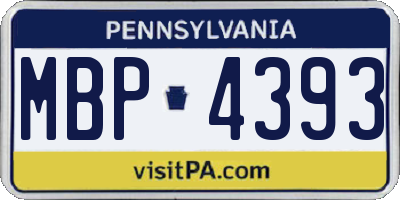 PA license plate MBP4393