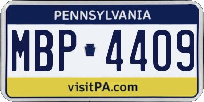 PA license plate MBP4409