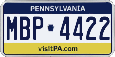 PA license plate MBP4422