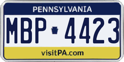 PA license plate MBP4423