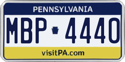 PA license plate MBP4440