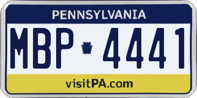 PA license plate MBP4441