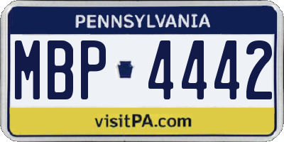 PA license plate MBP4442