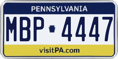PA license plate MBP4447