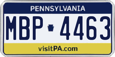 PA license plate MBP4463